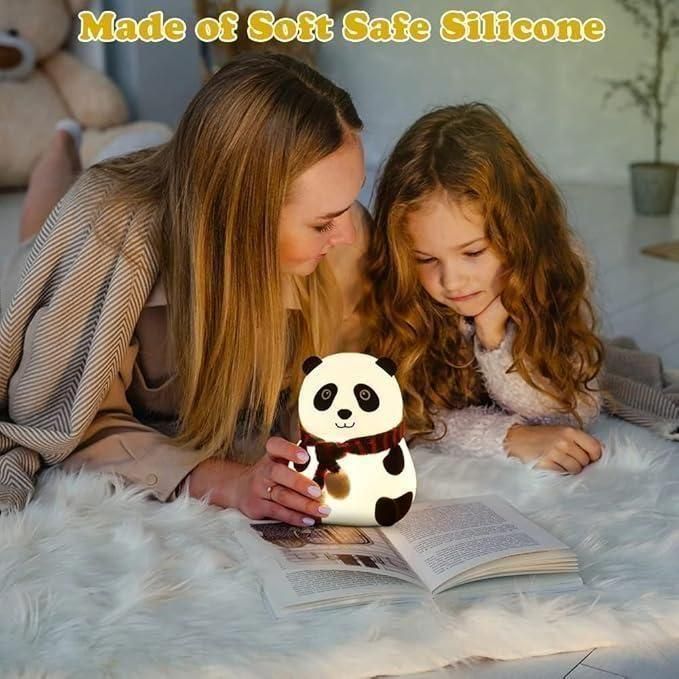 "Adorable Panda LED Night Light with Cozy Scarf ā Cute Bedside Lamp for Kids & Adults"