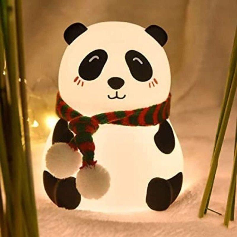 "Adorable Panda LED Night Light with Cozy Scarf – Cute Bedside Lamp for Kids & Adults"