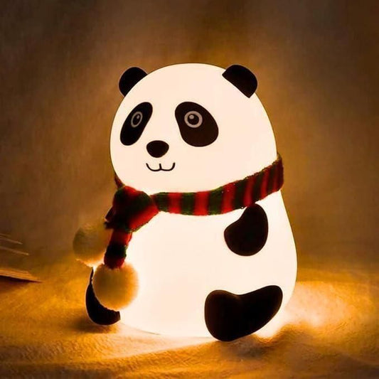 "Adorable Panda LED Night Light with Cozy Scarf – Cute Bedside Lamp for Kids & Adults"