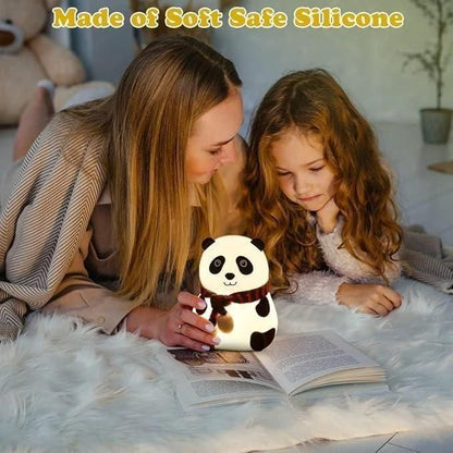 "Adorable Panda LED Night Light with Cozy Scarf – Cute Bedside Lamp for Kids & Adults"