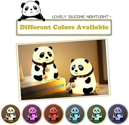 "Adorable Panda LED Night Light with Cozy Scarf – Cute Bedside Lamp for Kids & Adults"